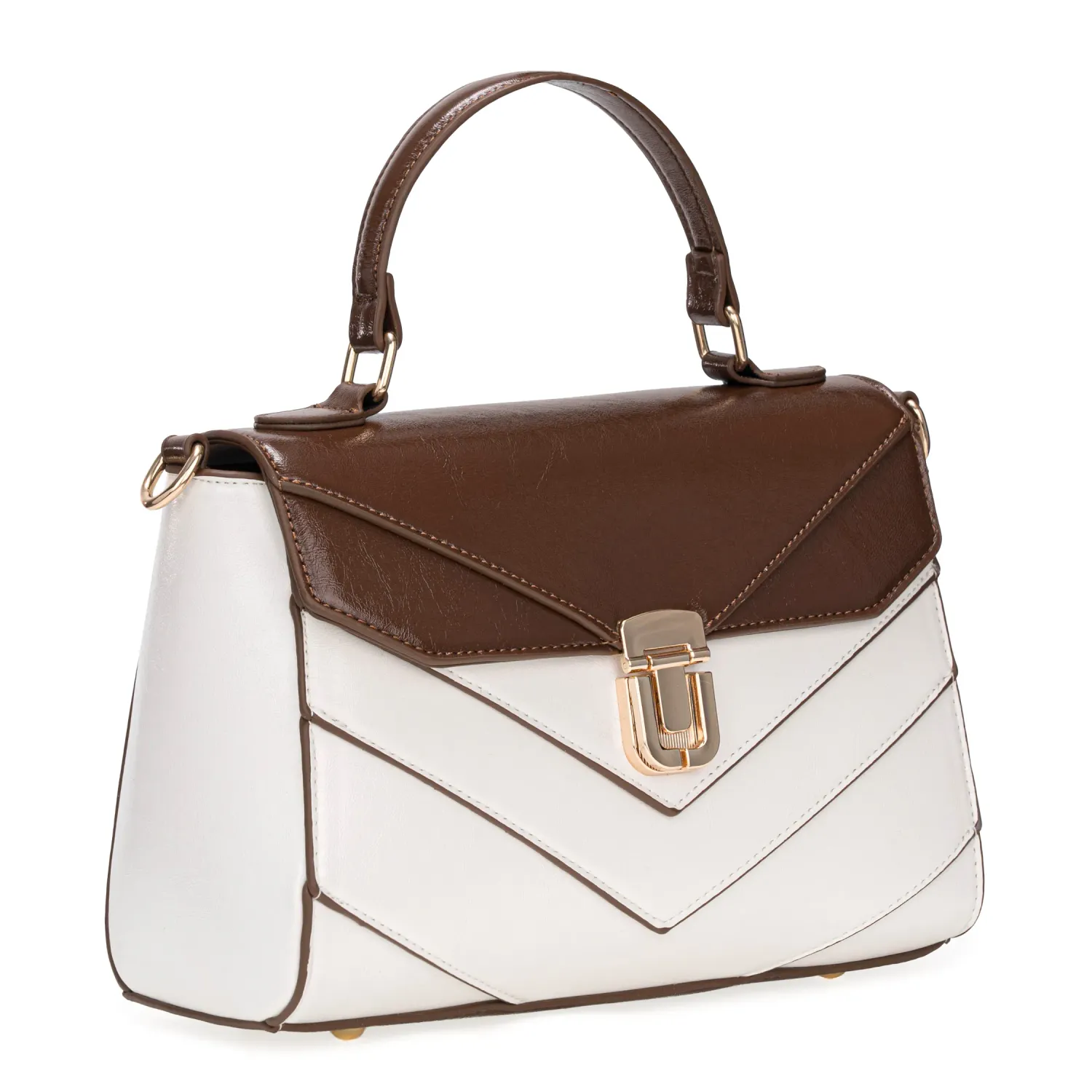 Cartera Limoni De Vestir Areani color off white / marron | Platanitos