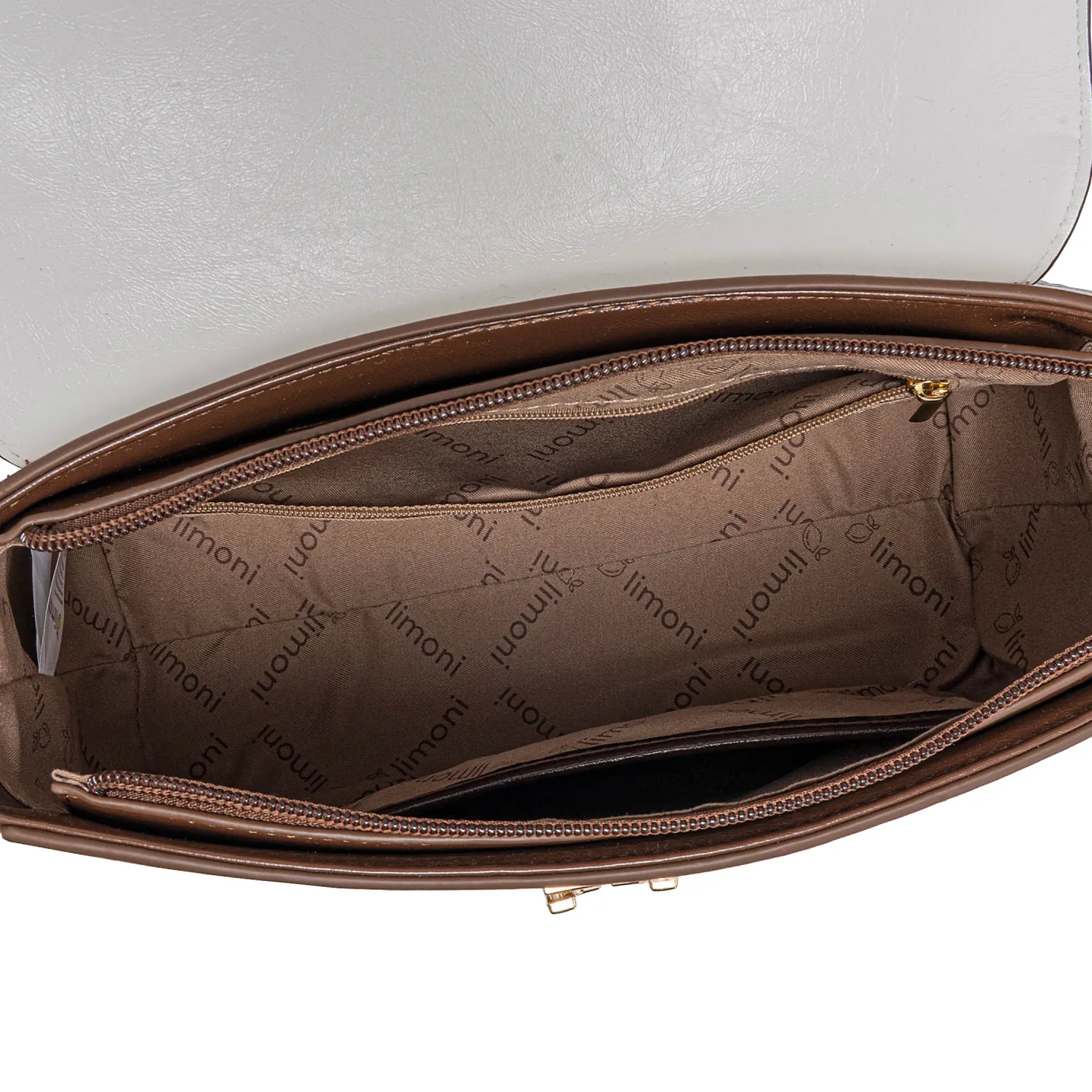 Cartera Limoni De Vestir Areani color off white / marron | Platanitos