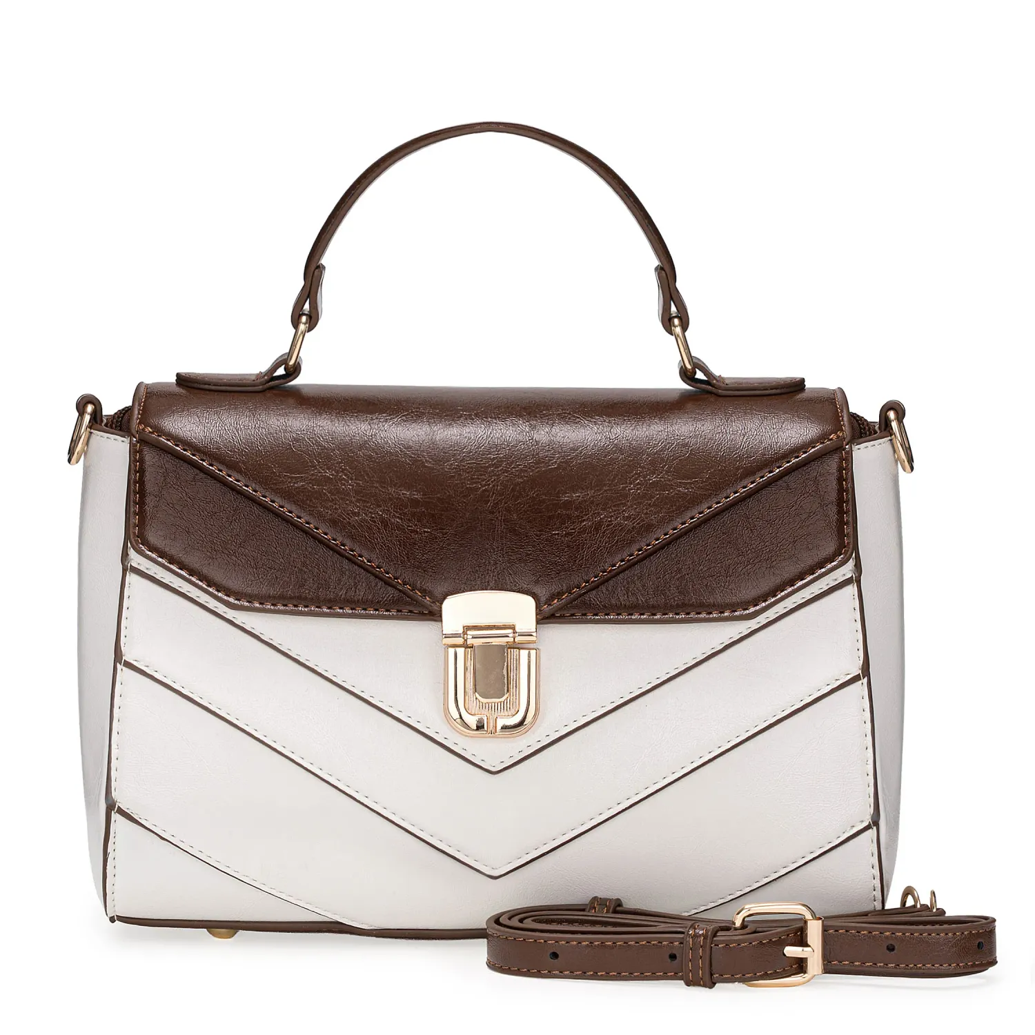 Cartera Limoni De Vestir Areani color off white / marron | Platanitos