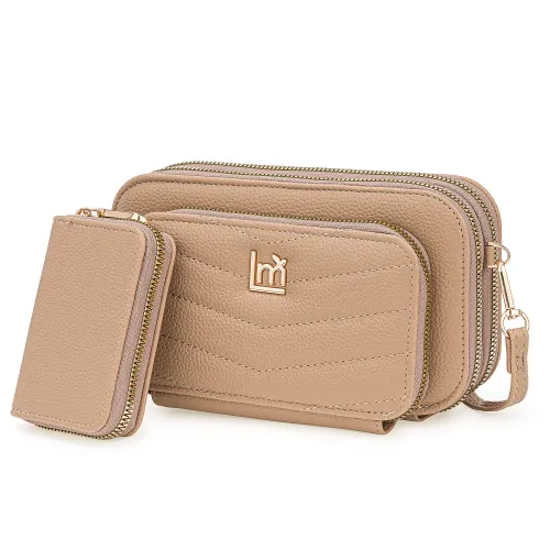 Cartera Limoni Casual Jezabel color beige | Platanitos