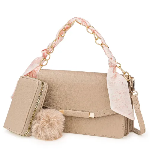Cartera Limoni Casual Ruth color beige | Platanitos