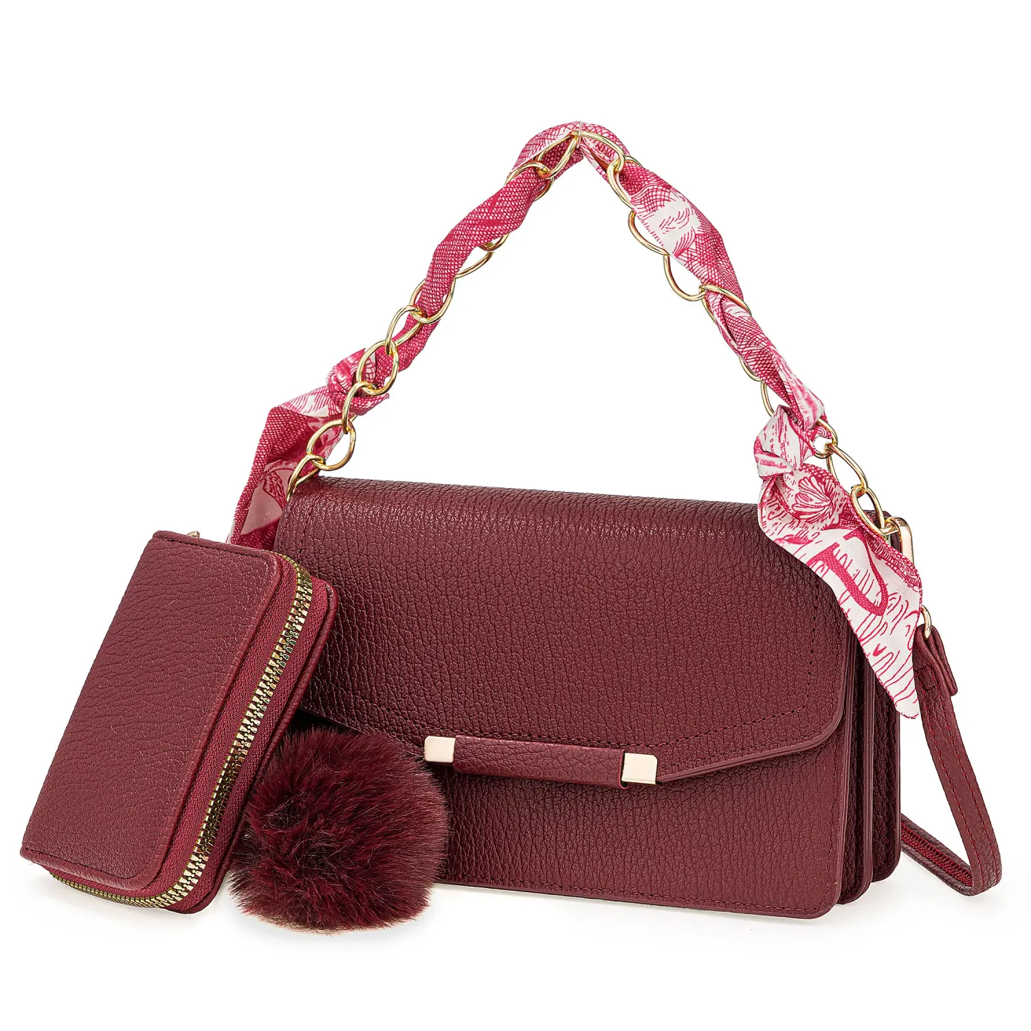 Cartera Limoni Casual Ruth color guinda | Platanitos