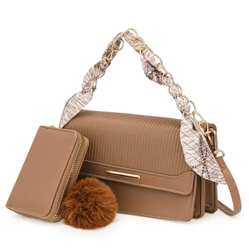 Cartera Limoni Casual Jimena color beige | Platanitos