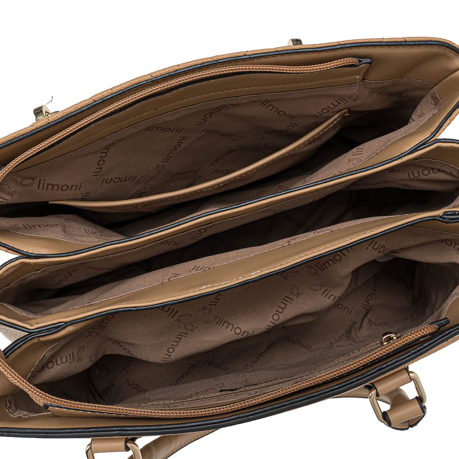 Cartera Limoni Casual Emery color beige oscuro | Platanitos