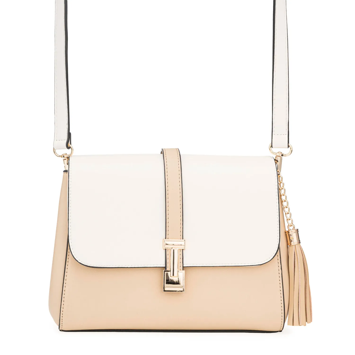 Cartera Limoni Casual Evelyn color beige / off white | Platanitos