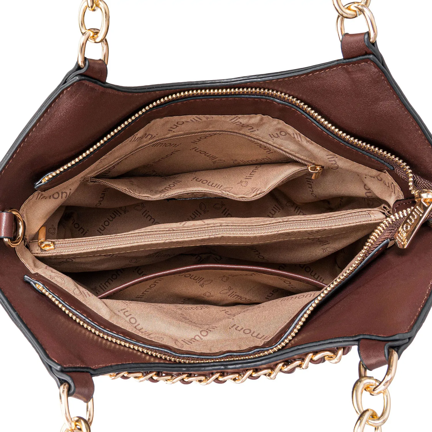 Cartera Limoni Casual Angeline color marron oscuro. | Platanitos