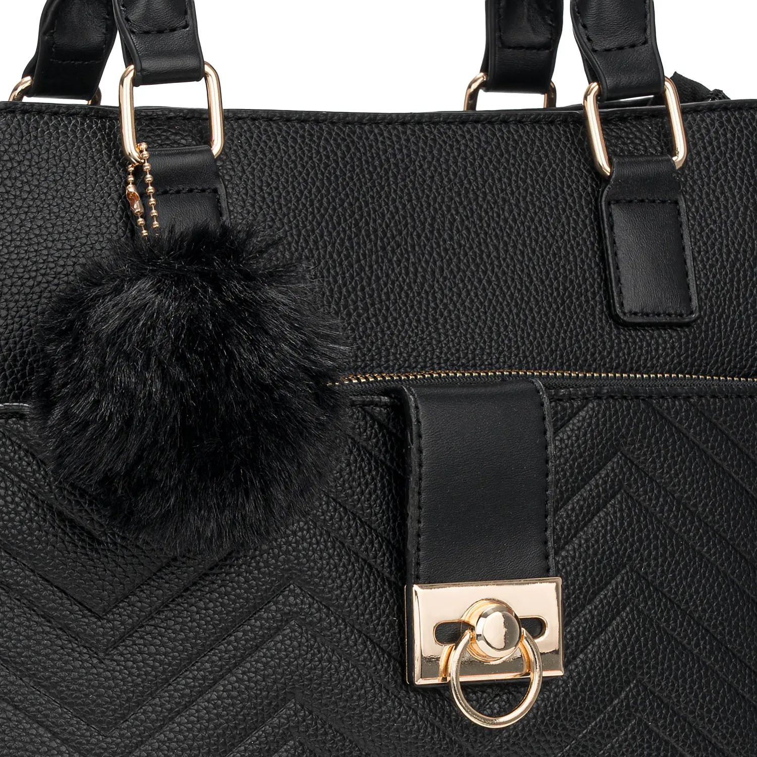 Cartera Limoni Casual Pompi color negro | Platanitos