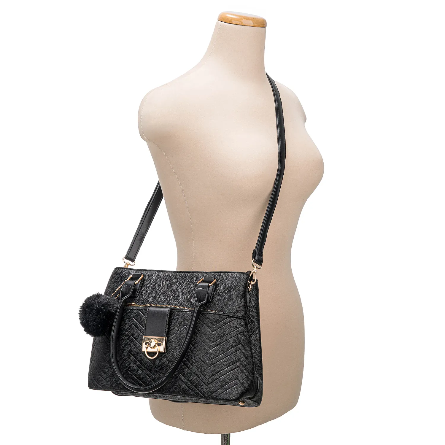 Cartera Limoni Casual Pompi color negro | Platanitos