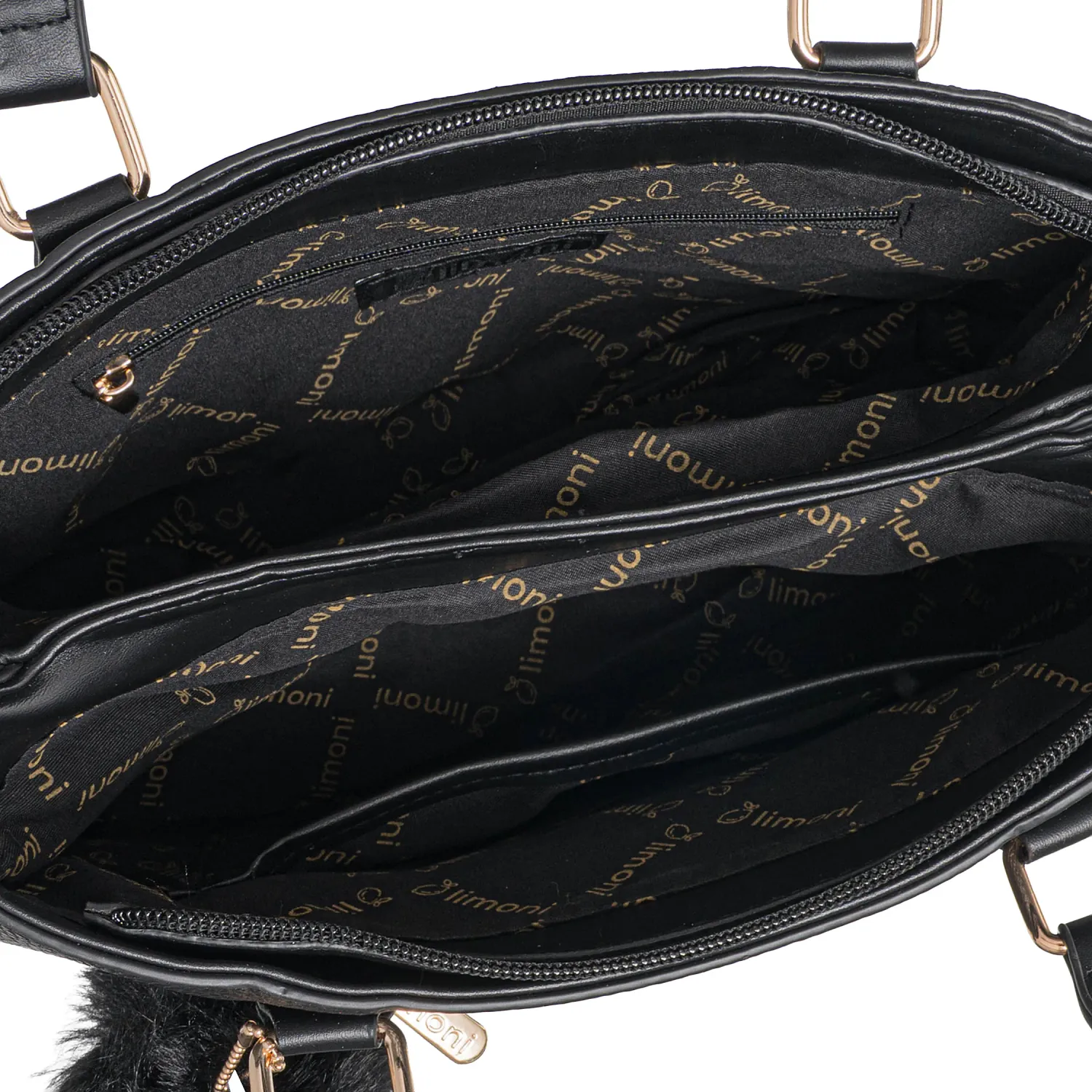 Cartera Limoni Casual Pompi color negro | Platanitos