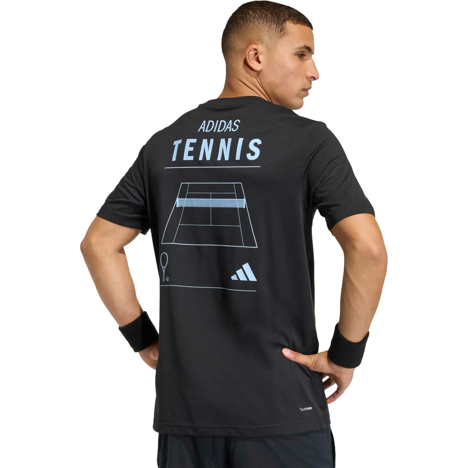 Polo Adidas Tenis Hombre M Tns Cat G T color negro | Platanitos