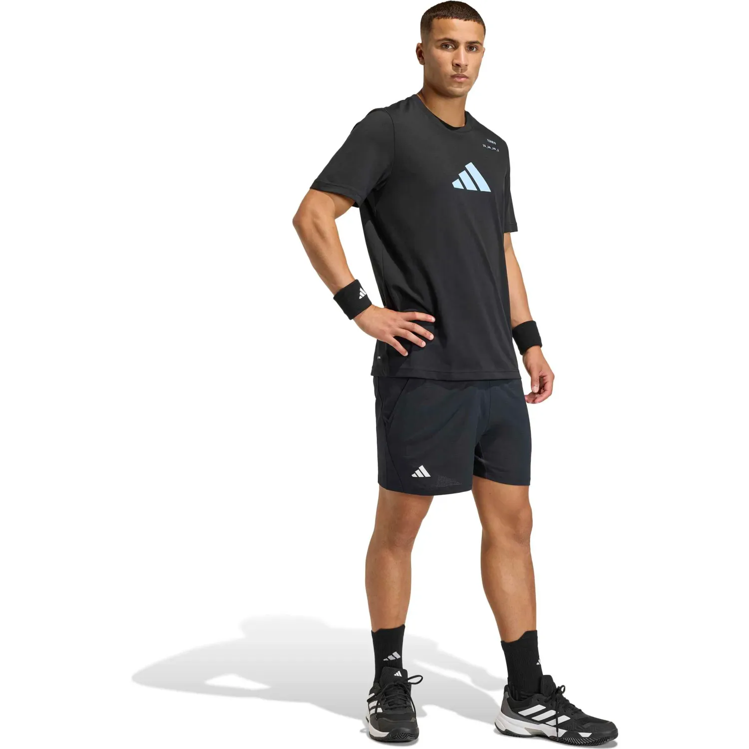 Polo Adidas Tenis Hombre M Tns Cat G T color negro | Platanitos