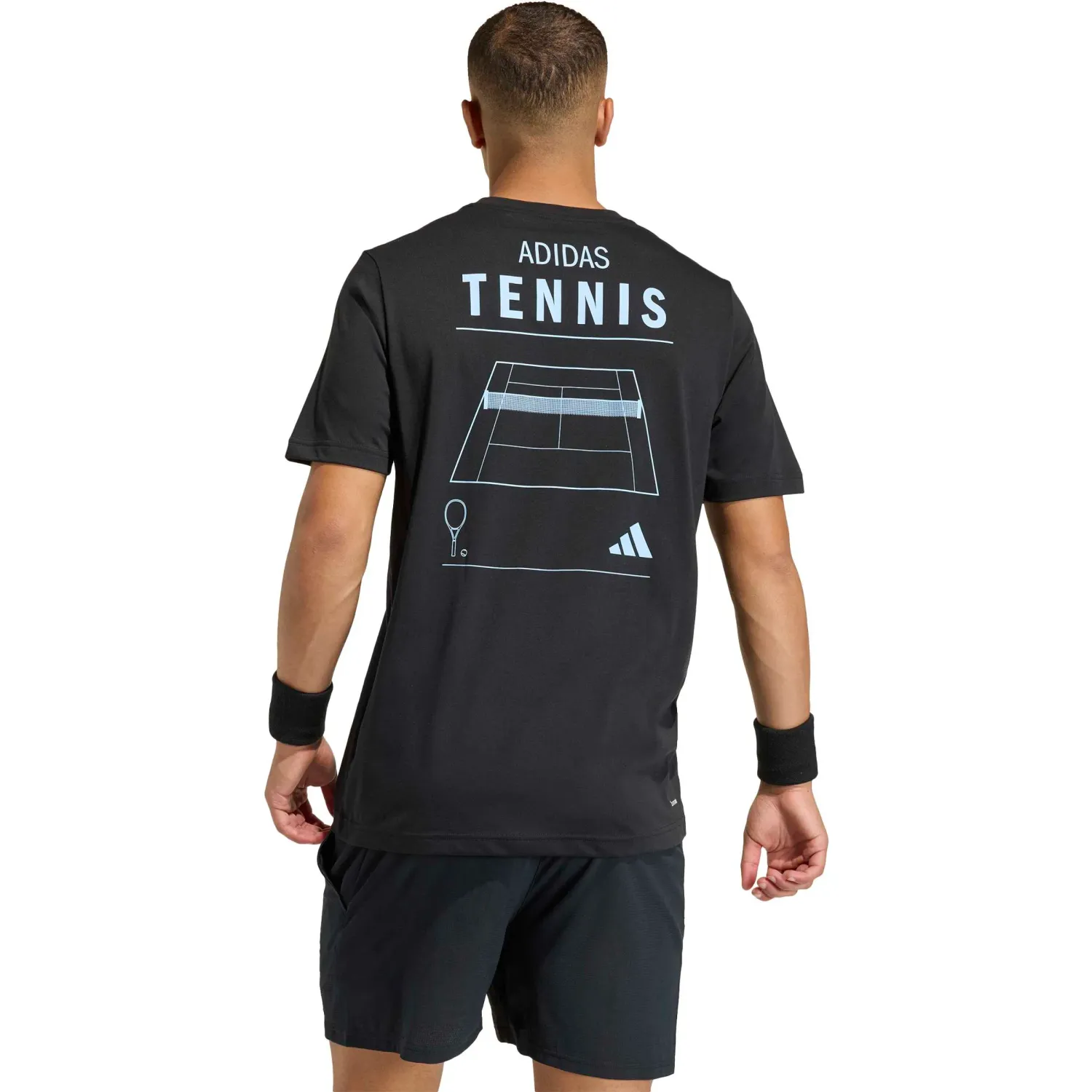 Polo Adidas Tenis Hombre M Tns Cat G T color negro | Platanitos