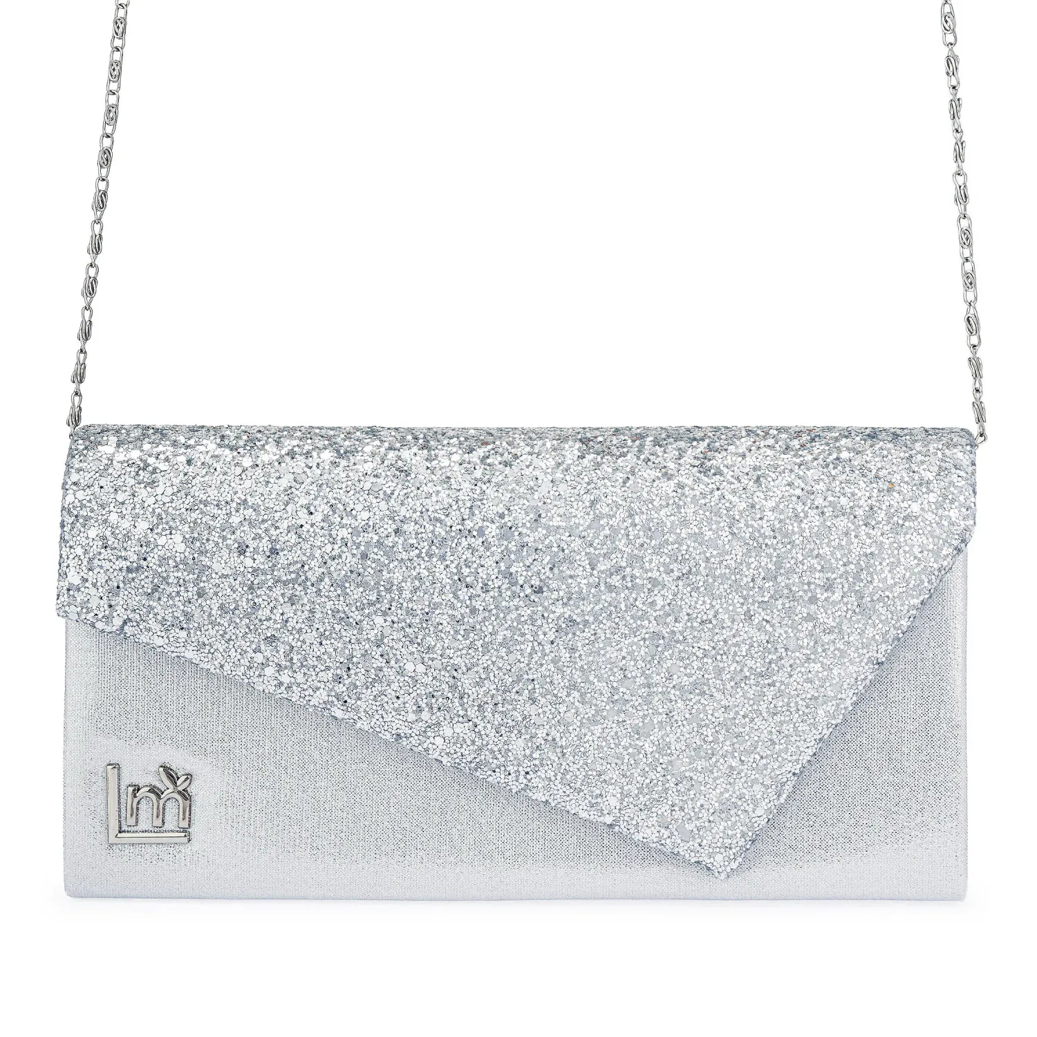 Cartera Limoni De Fiesta Margaret color plateado | Platanitos