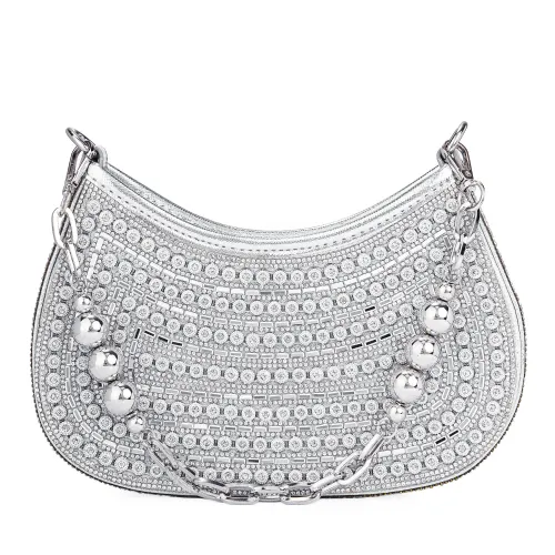 Cartera Limoni De Fiesta Yvette color plateado | Platanitos