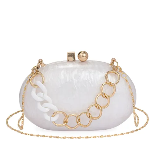 Cartera Limoni De Vestir Yanira color blanco | Platanitos