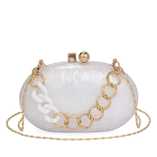 Cartera Limoni De Vestir Yanira color blanco | Platanitos