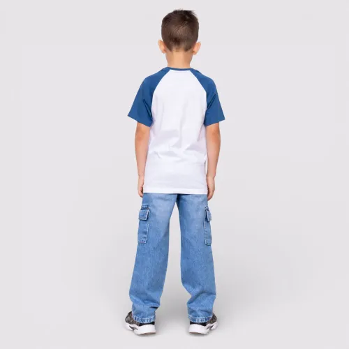 BLUEY Pantalon Cargo Moda Con Bolsillo Niño Blu-0015