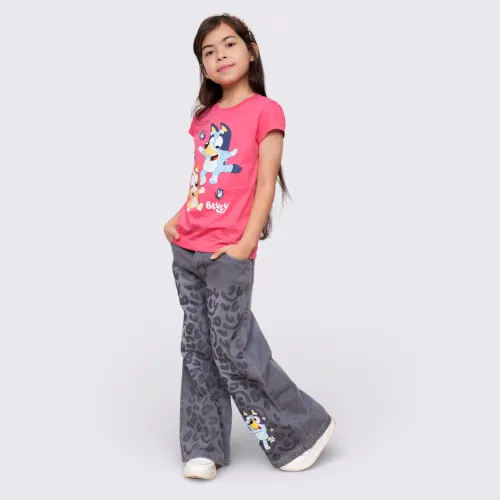 BLUEY Pantalon Moda Tipo Palazzo Niña Blu-0027