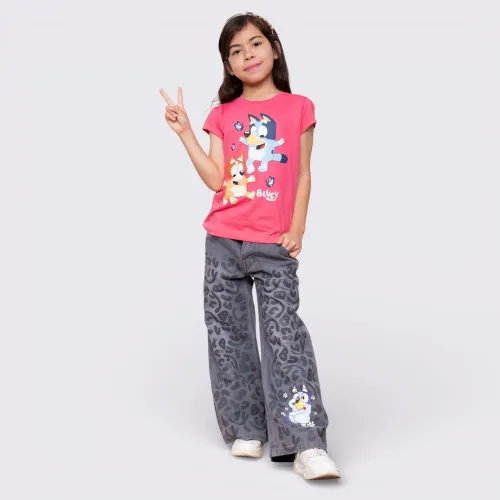 BLUEY Pantalon Moda Tipo Palazzo Niña Blu-0027