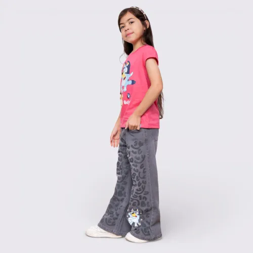 BLUEY Pantalon Moda Tipo Palazzo Niña Blu-0027