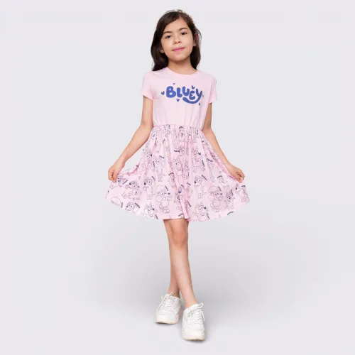 BLUEY Rosado de Niña modelo Vestido Moda Estampado Niña Blu-0032 rosados niña 2025121722045749348