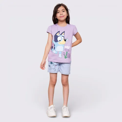 BLUEY de Niña modelo Polo Basico Cuello Redondo Manga Corta Niña Blu-0038 lilas niña 2025121722045749393