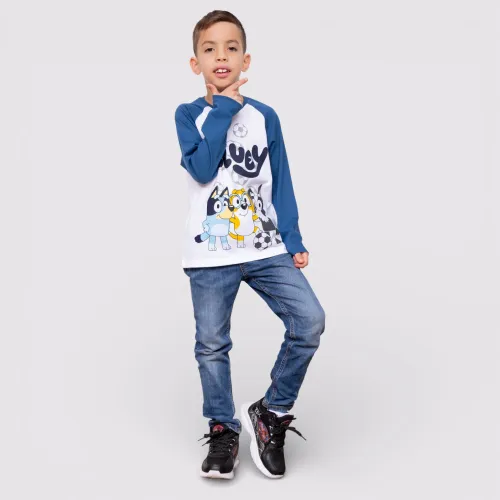 BLUEY Polo Moda Manga Larga Cuello Redondo Niño Blu-0046