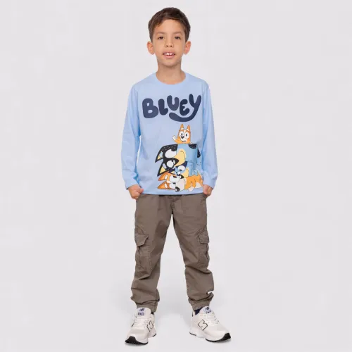 BLUEY Polo Basico Cuello Redondo Manga Larga Niño Blu-0048