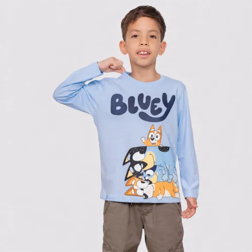 BLUEY Polo Basico Cuello Redondo Manga Larga Niño Blu-0048