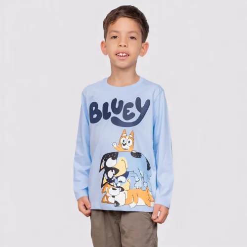 BLUEY Celeste de Niño modelo Polo Basico Cuello Redondo Manga Larga Niño Blu-0048 celestes niño 2025121722045749519