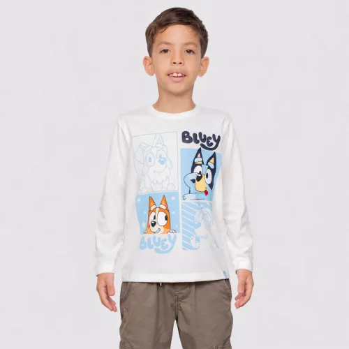 BLUEY Marfil de Niño modelo Polo Basico Cuello Redondo Manga Larga Niño Blu-0049 marfiles niño 2025121722045749570