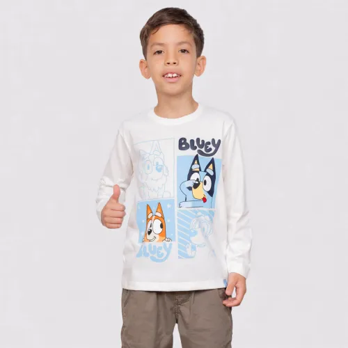 BLUEY Polo Basico Cuello Redondo Manga Larga Niño Blu-0049