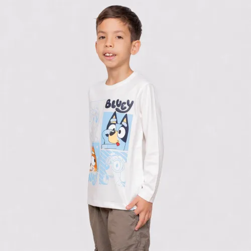 BLUEY Polo Basico Cuello Redondo Manga Larga Niño Blu-0049