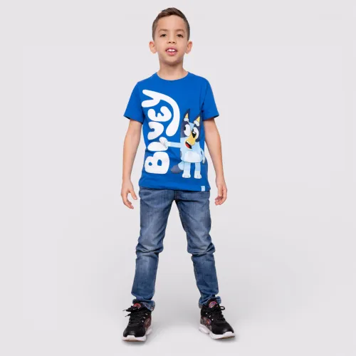 BLUEY Azul de Niño modelo Polo Basico Cuello Redondo Manga Corta Niño Blu-0050 azulinos niño 2025121722045749576