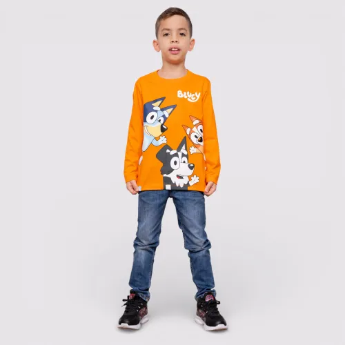 BLUEY Naranja de Niño modelo Polo Basico Cuello Redondo Manga Larga Niño Blu-0052 niño 2025121722045749636