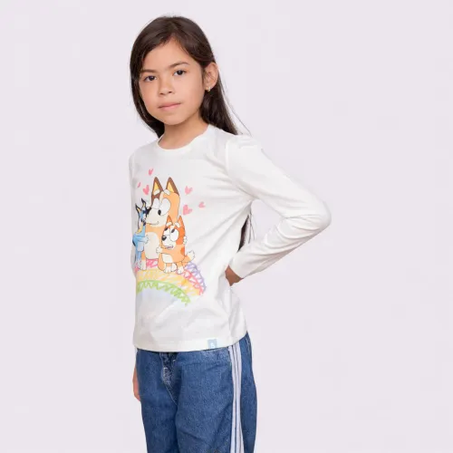 BLUEY Polo Basico Cuello Redondo Manga Larga Niña Blu-0055