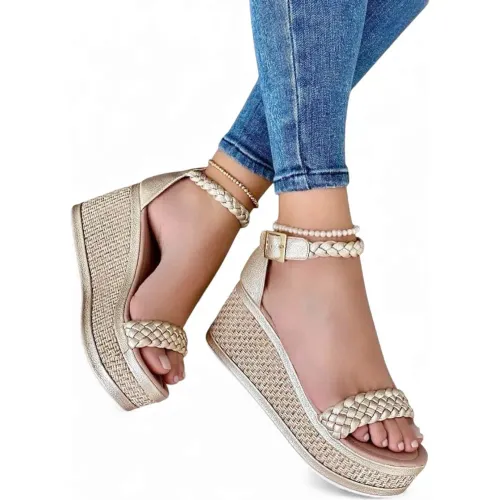 YOMAR Beige de Mujer modelo Sandalia Mujer Cuña 7 Elegante beiges sintéticos mujer 2025121823413717648 Sintético Sintético