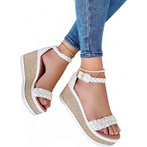YOMAR Blanco de Mujer modelo Sandalia Mujer Cuña 7 Elegante blancos sintéticos mujer 2025121823413717669 Sintético Sintético