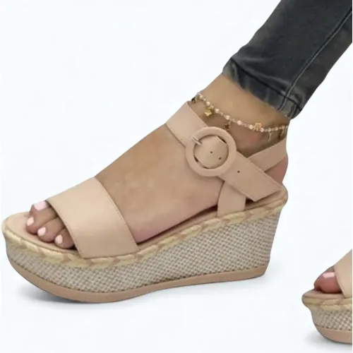 YOMAR Sandalia Mujer Cuña 7 Gamuza