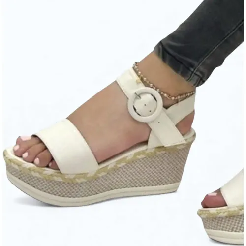 YOMAR Sandalia Mujer Cuña 7 Gamuza