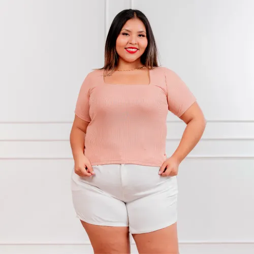   de Mujer modelo Polo Manga Corta Mujer Cuello Cuadrado Acanalada mujer 2025121914081355546  