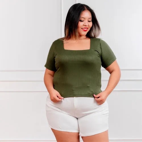   de Mujer modelo Polo Manga Corta Mujer Cuello Cuadrado Acanalada mujer 2025121914081355558  