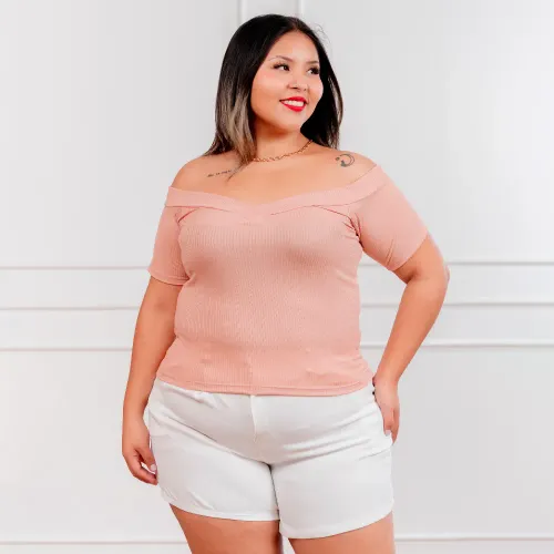  Polo Manga Corta Mujer Indira Acanalada