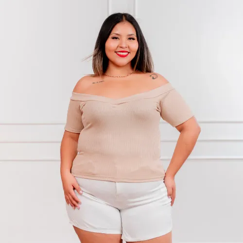  Polo Manga Corta Mujer Indira Acanalada