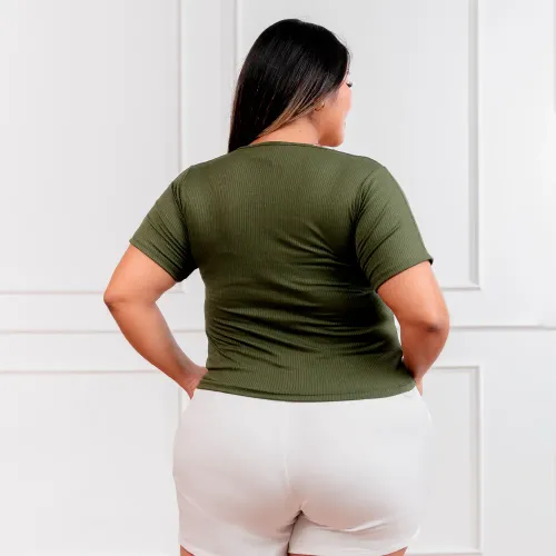 CORITEX Polo Manga Corta Mujer Asimetrico Acanalada