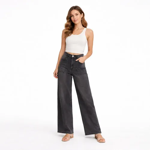 COTTONS JEANS Gris de Mujer modelo Jean Palazzo Para Mujer Anahi grises mujer 2025121917175934575