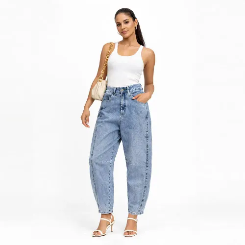 Jean Cottons Jeans Balloon Para Mujer Atenea color azul | Platanitos