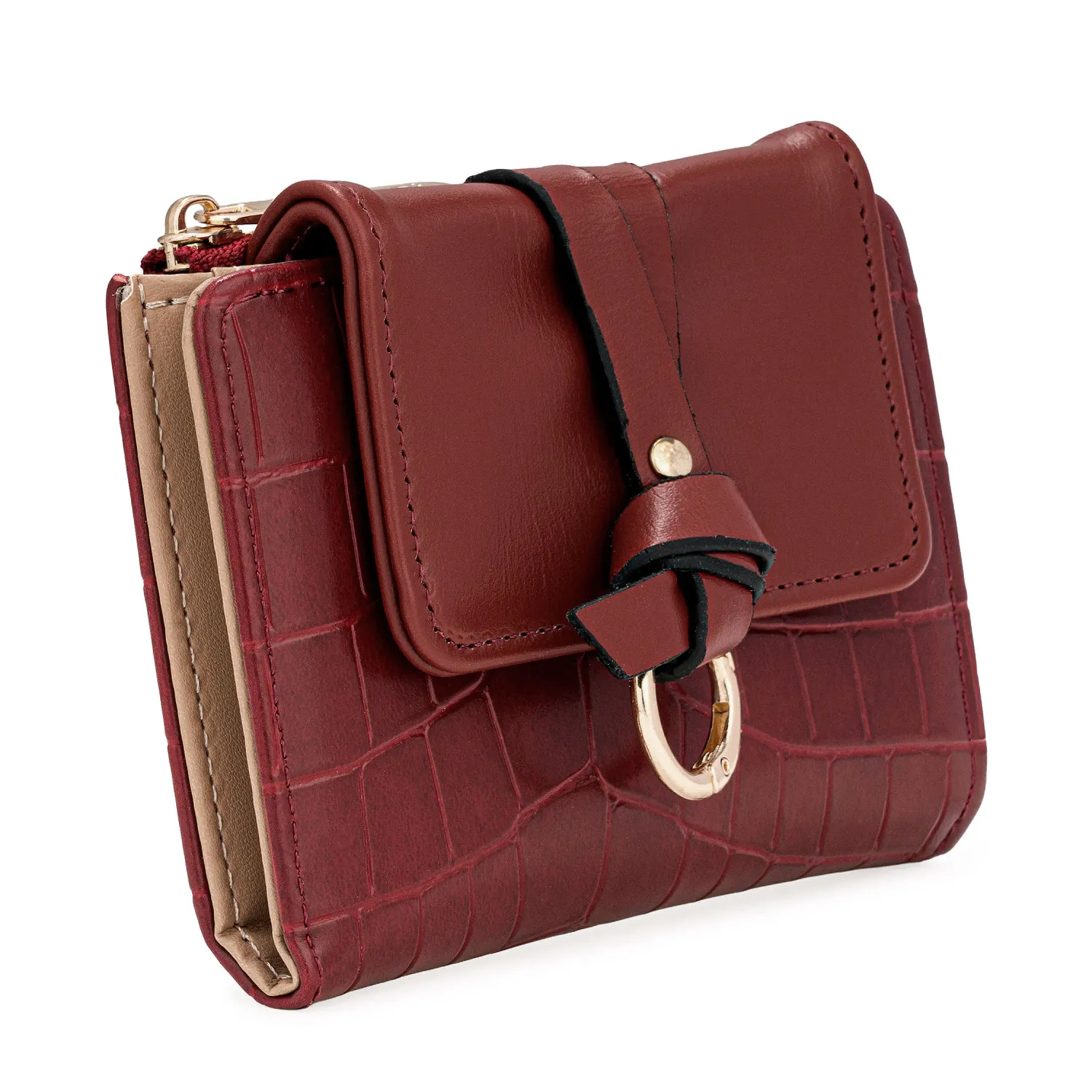 Monedero Limoni Dama Lyris color rojo oscuro | Platanitos