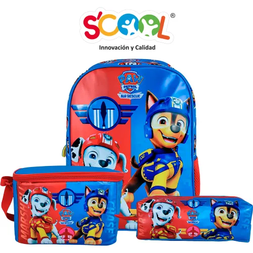 Scool Set Mochila Niño Kombat Paw Patrol