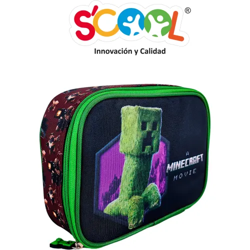Scool Set Escolar Mochila Con Ruedas Niño Magic 3d Minecraft